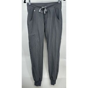 FIGS Zamora Jogger Scrub Pants Mid-Rise Gray Nurse Doctor Hospital Women's XS